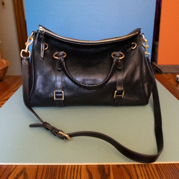 Dooney & Bourke Black Pebbled Leather Florentine Satchel a CLASSIC handbag - Picture 2 of 12